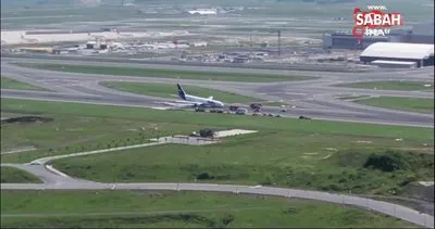 İstanbul Havalimanı’nda gövdesi üzerine inen Fedex adlı kargo uçağı böyle görüntülendi | Video