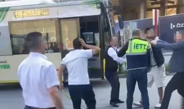 Maltepe’de İETT şoförünün yolcuya demir sopayla saldırdığı anlar kamerada