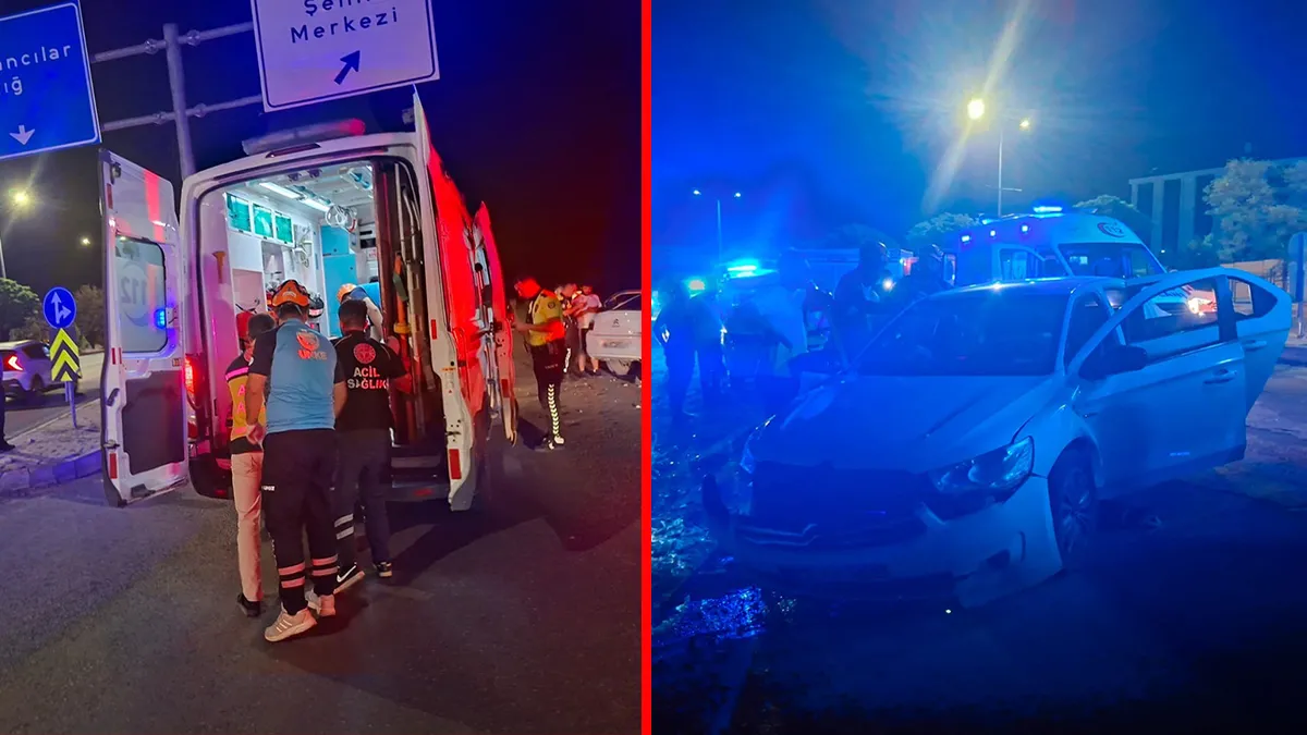Bingöl'de meydana gelen trafik kazasında çarpışan iki otomobil