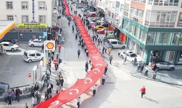 En uzun bayrakla yürüdüler