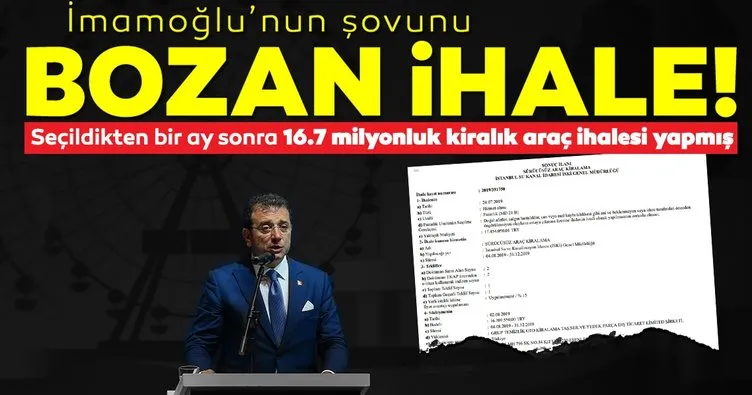 Ekrem İmamoğlu’nun şovunu bozan ihale!