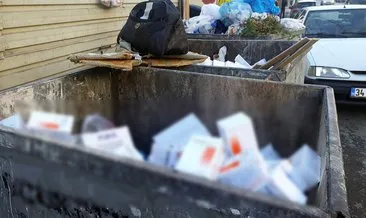 Çöp konteynırında yüzlerce kutu ilaç bulundu