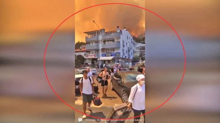 SON DAKİKA: Marmaris'te alevlerin sardığı evler ve otellerden kaçış kamerada! Dev yangında dehşet anları...
