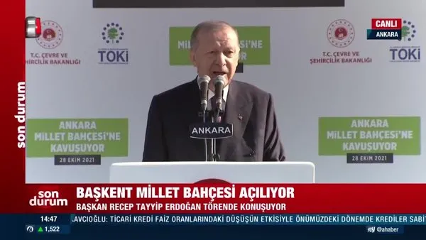 Başkan Erdoğan'dan Ankara AKM Millet Bahçesi açılışında önemli açıklamalar
