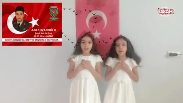 Şehit Astsubay Adil Kozanoğlu’nun kızlarından duygulandıran Cumhuriyet Bayramı şiiri | Video