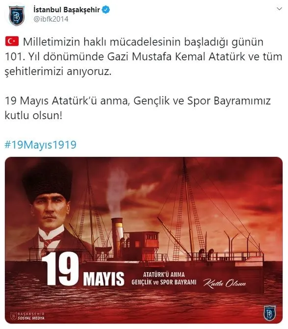 Süper Lig kulüpleri 19 Mayıs’ı unutmadı!