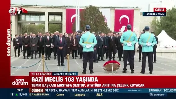 TBMM Başkanı Mustafa Şentop, Atatürk Anıtı'na çelenk bıraktı | Video
