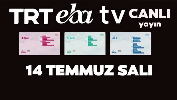 TRT EBA TV izle! (14 Temmuz Salı) Ortaokul, İlkokul, Lise dersleri 'Uzaktan Eğitim' canlı yayın | Video