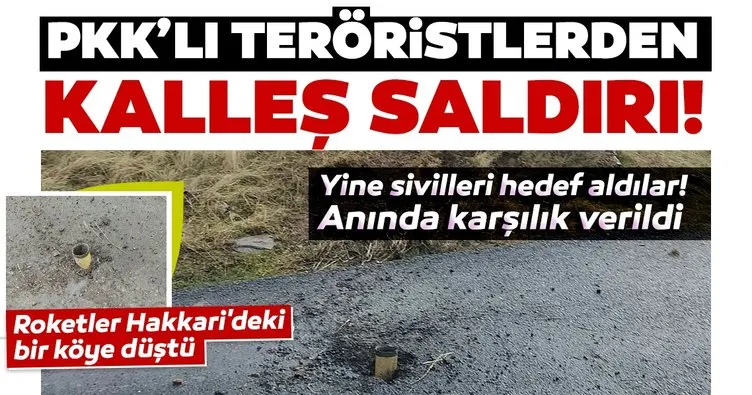 PKK’lı teröristlerin attığı roketler Çukurca’da bir köye düştü