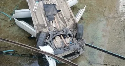 Tarsus'ta otomobil kanala uçtu: 3 yaralı #mersin