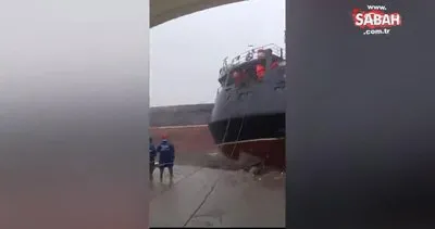 Zonguldak Ereğli’de fırtınanın parçaladığı gemide çalışmalar sürüyor | Video
