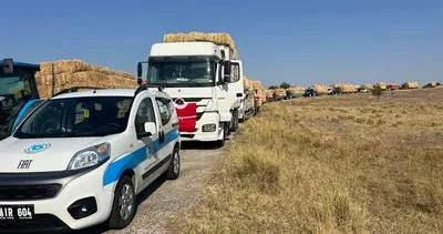 Yangın bölgesi Şarköy’e komşudan 200 ton saman balyası traktör konvoyu ile götürüldü #tekirdag