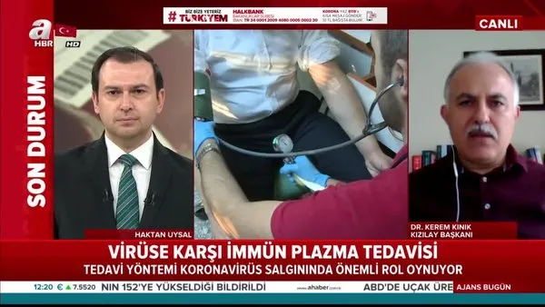 Kızılay Başkanı Kerem Kınık'tan immun plazma tedavisi açıklaması: 14'üncü günde vermeleri çok önemli | Video