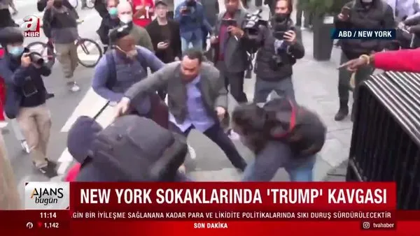 ABD New York sokaklarında Donald Trump kavgası | Video