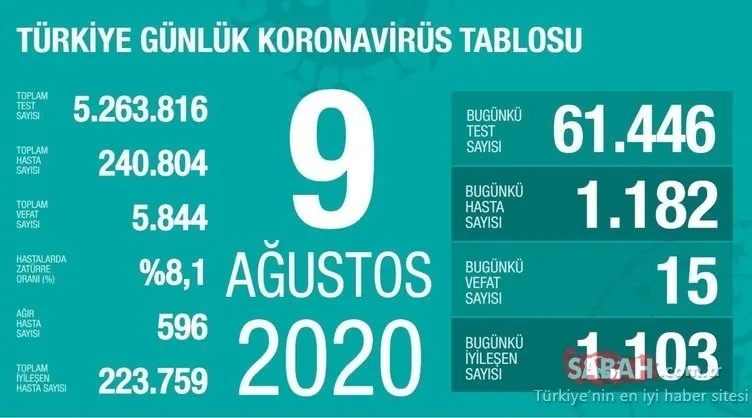 SON DAKİKA: Sağlık Bakanı Koca, 14 Ağustos koronavirüs tablosu hakkında bilgi verdi! Türkiye’de illere göre corona vaka dağılımı ve koronavirüs ölü, iyileşen hasta sayısı nedir?