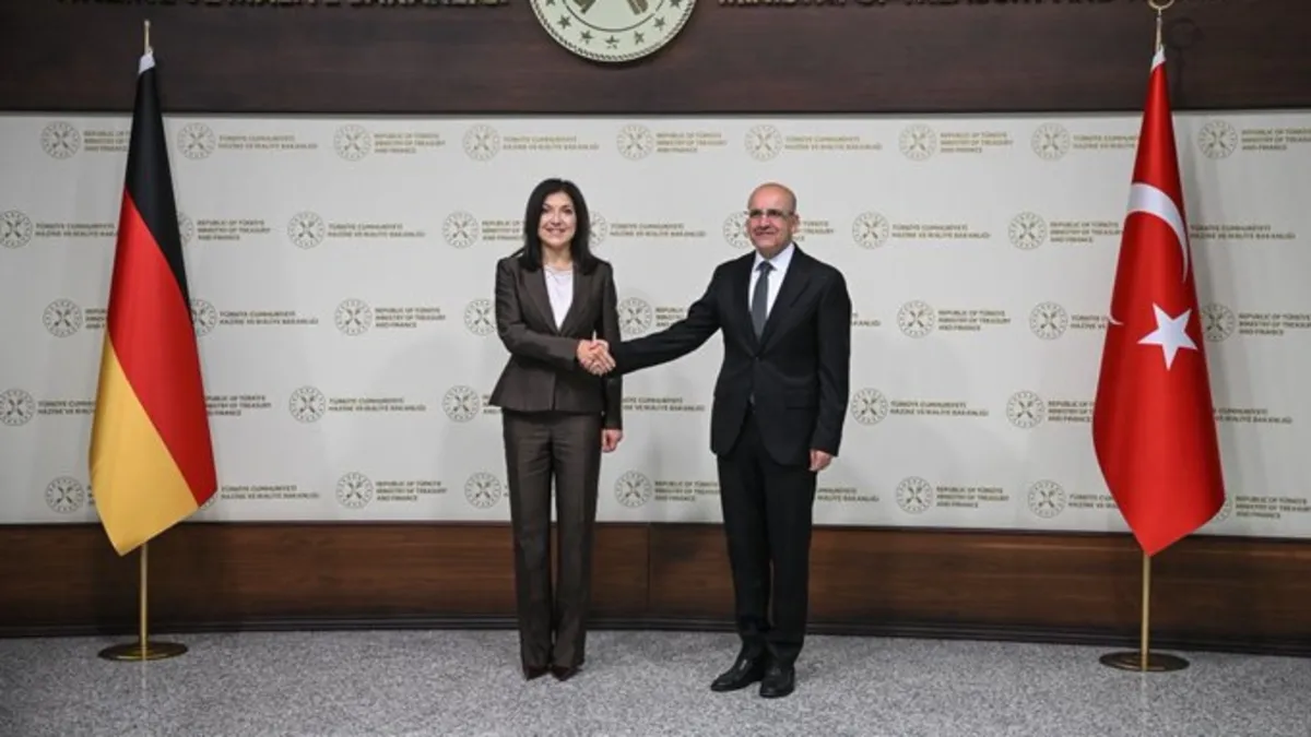 Hazine ve Maliye Bakanı Mehmet Şimşek, Almanya Ekonomi ve Enerji Bakanı Katherina Reiche ile görüşüyor.