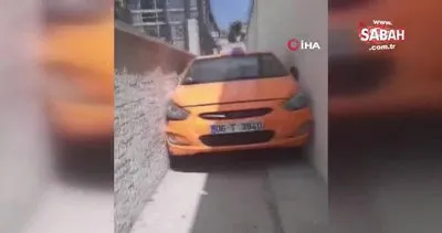 Ankara’da polisten kaçan taksi sürücüsü 2 duvar arasına sıkıştı | Video