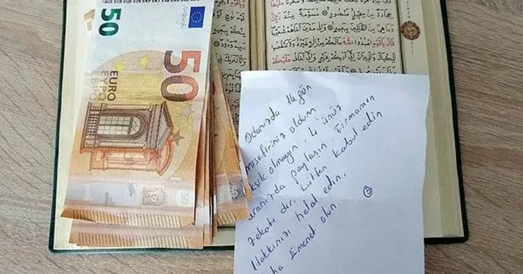 Odasında kaldığı öğrenciye 400 euro ve Kur’an bıraktı