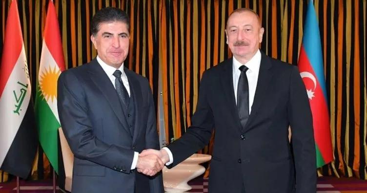 Azerbaycan Cumhurbaşkanı Aliyev IKBY Başkanı Barzani ile bir araya geldi