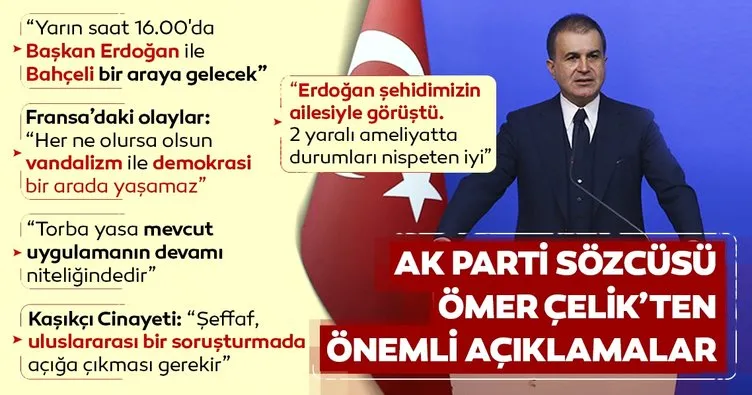 Son dakika haberi... Ömer Çelik: Erdoğan ve Bahçeli yarın 16.00'da bir araya gelecek
