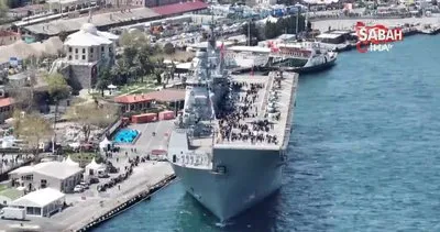 Vatandaşlar TCG Anadolu gemisini ziyaret etmek için kilometrelerce kuyruk oluşturdu | Video