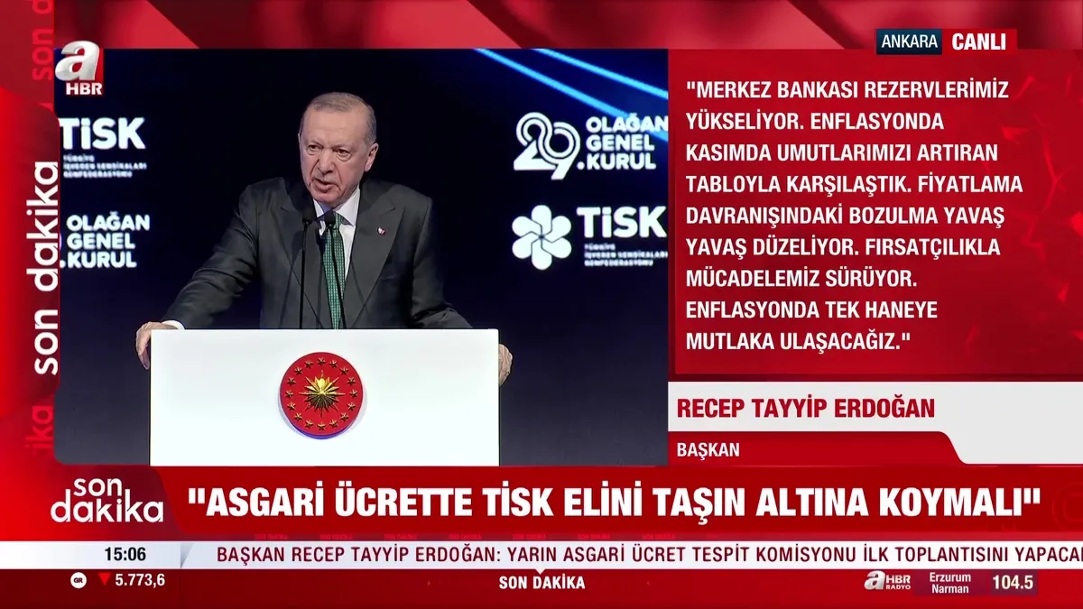 Başkan Erdoğan’dan asgari ücret mesajı: “TİSK elini taşın altına koymalıdır” | Video videosunu izle Başkan Erdoğan’dan asgari ücret mesajı: “TİSK elini taşın altına koymalıdır” | Video videosunu izle