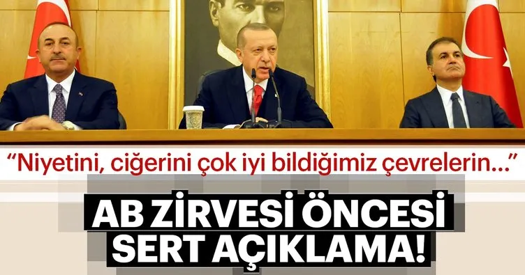 Erdoğan'dan AB zirvesi öncesi sert açıklama