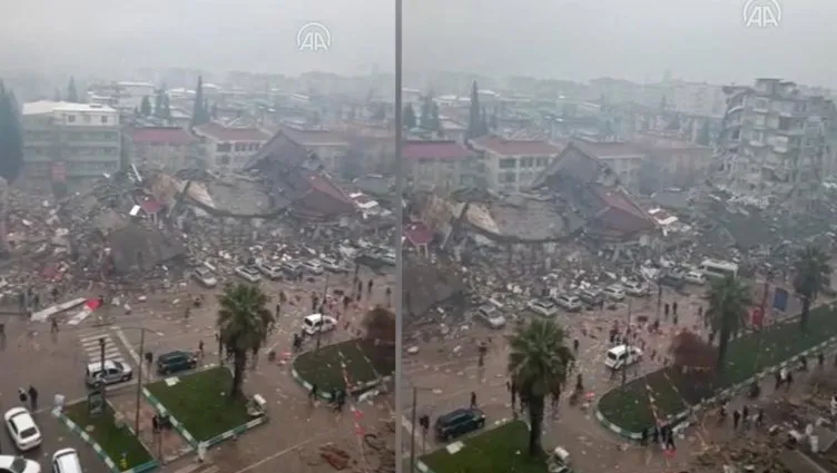 SON DAKİKA: Kahramanmaraş deprem bölgesi havadan görüntülendi! Çığlıklar tüyleri diken diken etti!