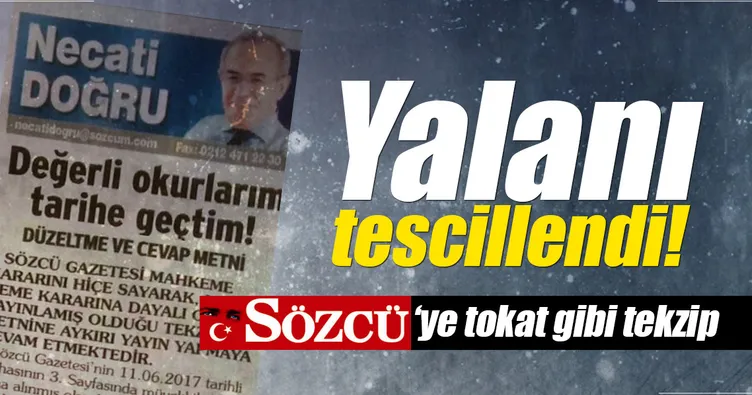 Yalanı tescillendi!