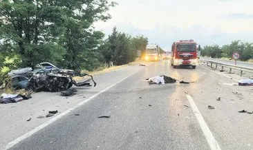 Kamyona çarpan otomobilde can pazarı #balikesir