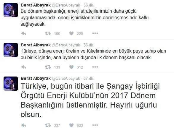 Bakan Albayrak Türkiye'nin dönem başkanlığını Twitter'dan açıkladı - 1