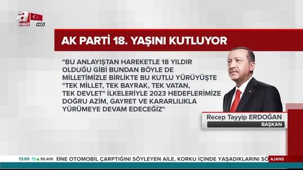 Cumhurbaşkanı Erdoğan'dan 18. yıl mesajı 