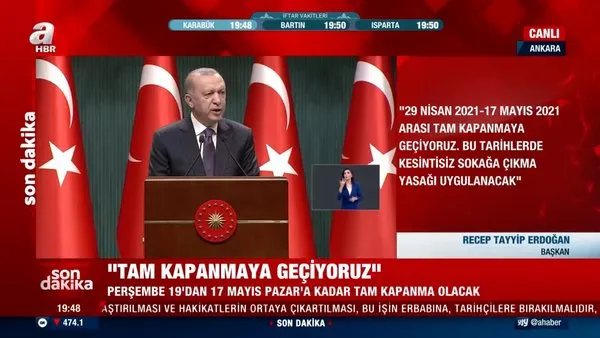 Son Dakika! Kabine Toplantısı kararları: 29 Nisan-17 Mayıs tam kapanma! Başkan Erdoğan canlı yayın izle