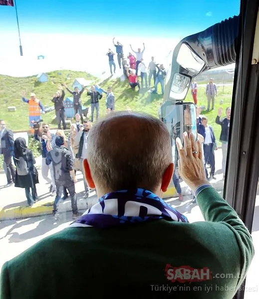 Cumhurbaşkanı Erdoğan, Erzurum'da böyle karşılandı