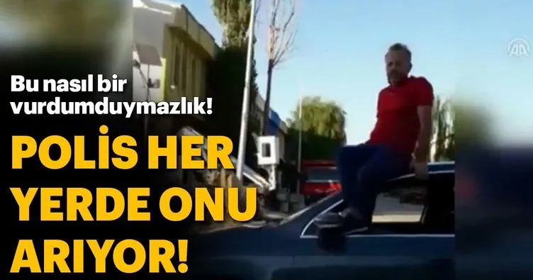 Otomobilini tavanında oturarak kullandı