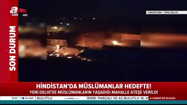 Hindistan'da Müslümanların yaşadığı mahalle ateşe verildi | Video