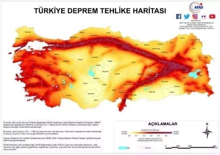 DİRİ FAY HATTI SORGULAMA | Türkiye MTA Diri fay haritası ile evimin altından fay hattı geçiyor mu, deprem riski olan iller hangileri?