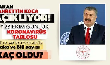 23 Ekim Korona tablosu son dakika haberi: Türkiye’de koronavirüs vaka ve ölü sayısı kaç oldu? Sağlık Bakanlığı korona virüsü son durum tablosu