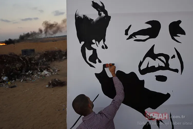 Filistinli ressam, seçim zaferinin ardından bakın ne yaptı?