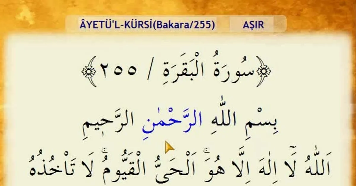 ayetel kursi arapca turkce okunusu ve