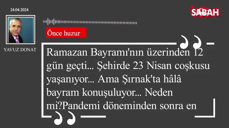 Yavuz Donat | Önce huzur