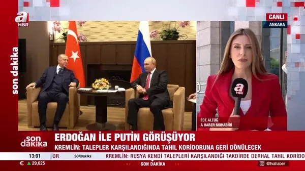 Başkan Erdoğan, Putin görüşmesi başladı! Rusya Tahıl Anlaşması'na geri dönecek mi? | Video