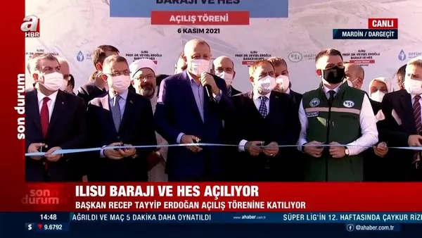 Ilısu Prof. Dr. Veysel Eroğlu Barajı ve HES projesi Başkan Erdoğan'ın katıldığı törenle açıldı.