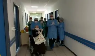 67 yaşındaki kadın koronavirüsü yendi, alkışlarla taburcu edildi