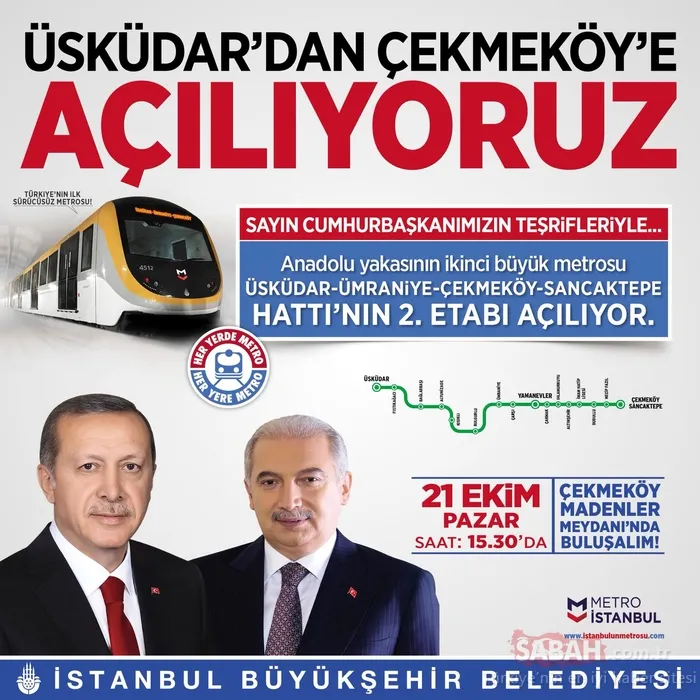 Üsküdar-Çekmeköy Metro hattının açılış tarihi belli oldu