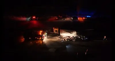 Kırıkkale'de TIR şarampole devrildi #kirikkale