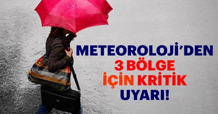 Meteorolojiden Marmara, Ege ve Karadeniz için sağanak uyarısı