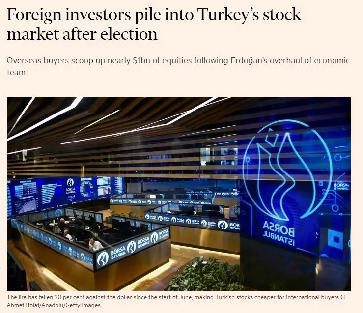 İngiliz Financial Times yazdı! 20 ayın en iyisi: Borsaya yabancı yatırımcı akın etti