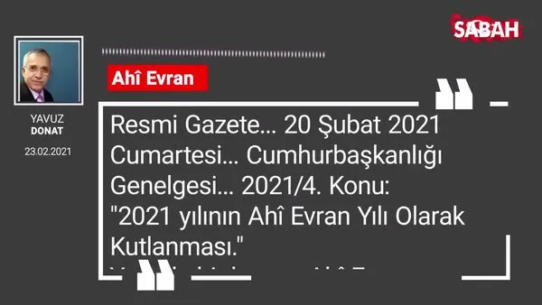 Yavuz Donat | Ahî Evran