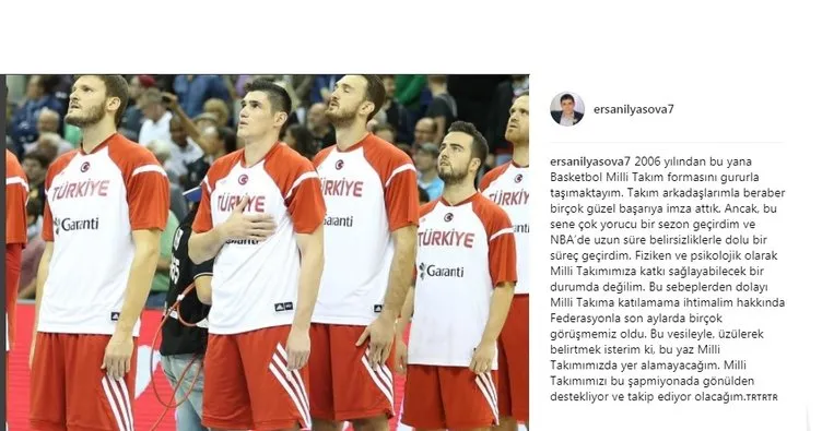 Ersan İlyasova Euro Basket 2017’de yok